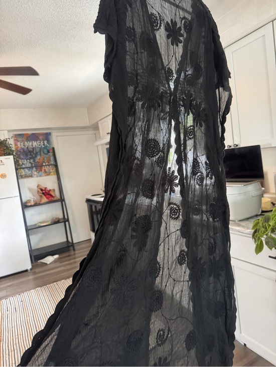 Letarte handmade Dresses & Skirts - LETARTE Handmade 100% Cotton Embroidered Butterfly Caftan S